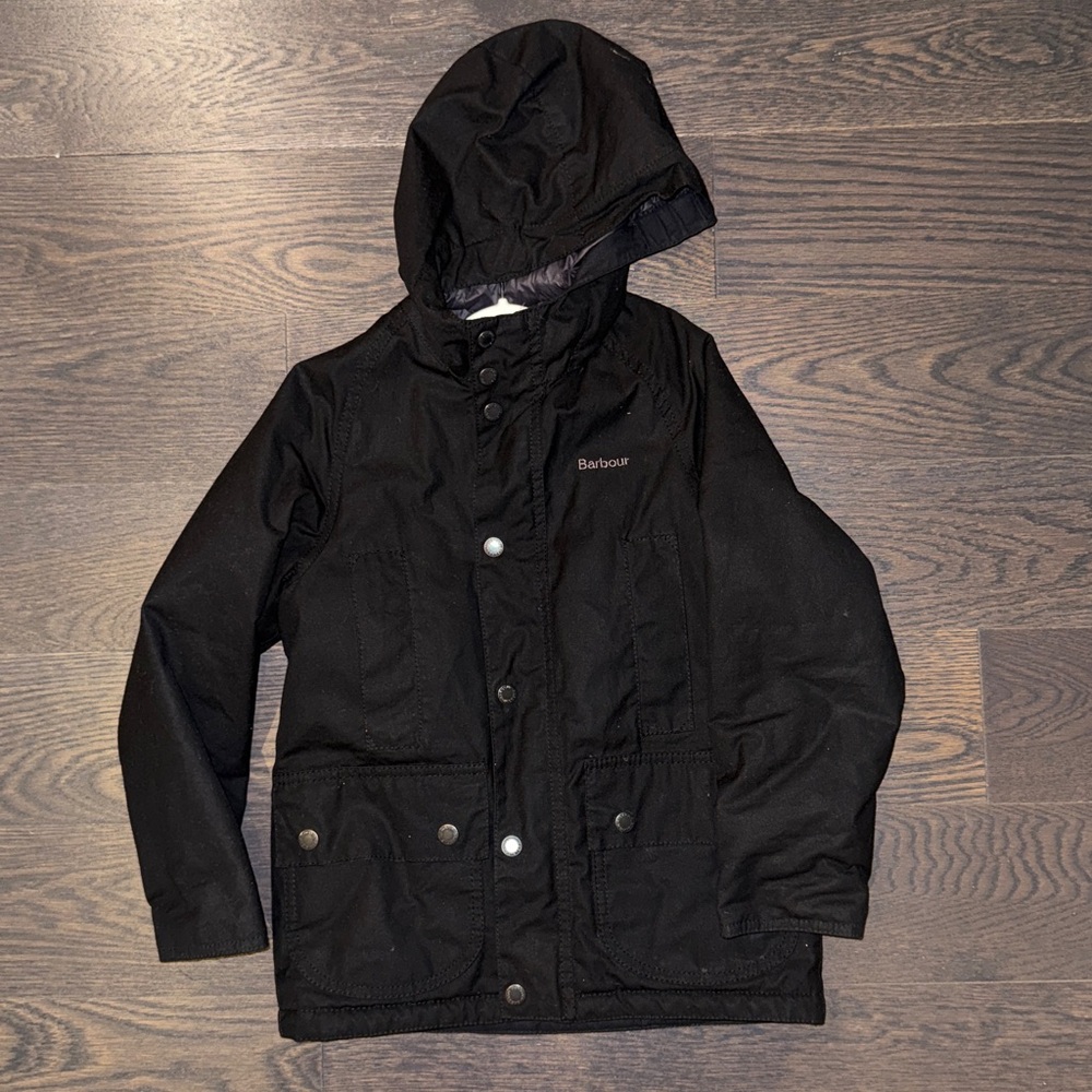 Kids Barbour Hooded Beaufort Wax Jacket